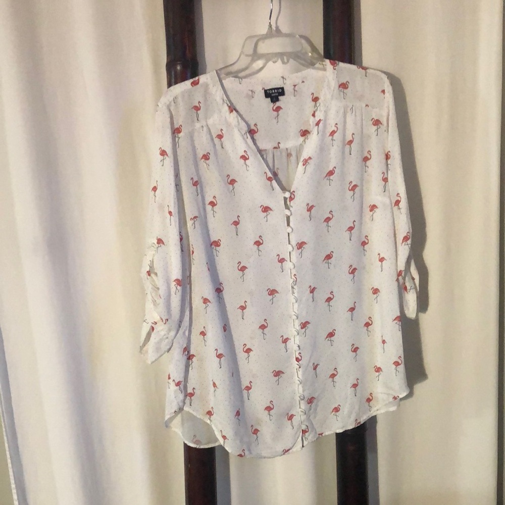 Torrid Harper flamingos blouse